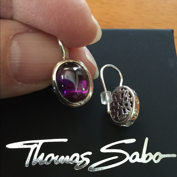 NWOT Thomas Sabo CZ 925 silver drop earrings - Picture 2 of 2